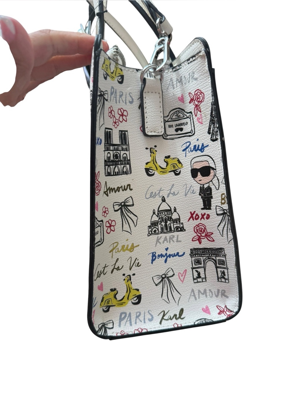 Karl Lagerfeld Paris Nouveau Novelty Satchel / Crossbody Bag - Picture 6 of 7